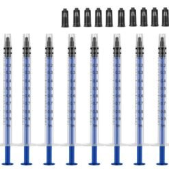 TM Global 10 pcs 1cc / 1ml premium Quality Syringes with Blue Plunger.