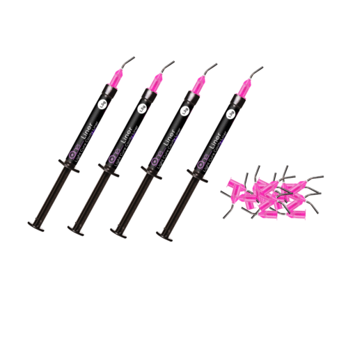 HEXA One Liner Light Cure Cavity Liner, 1.5gr Syringe (4/Pack) + 20 Pre-Bent Tips
