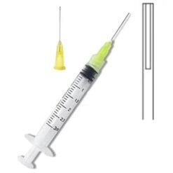 10x 12cc non-sterile Luer-Lock Syringe, Irrigation,Root Canal, w 20Ga YELLOW Tip