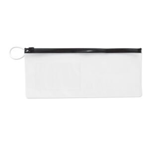 10" Vinyl Pouch- Black Zipper with Business card pocket - 144 / box