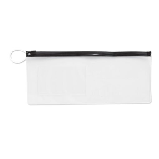 10" Vinyl Pouch- Black Zipper with Business card pocket - 144 / box