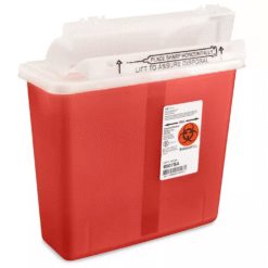 Sharps Container 5 QT with Lid Door Trans Red