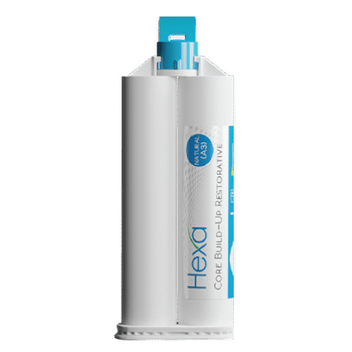 Hexa Temp Core Build-Up Restorative 50ml, 1 Cartridge+10 Mixing Tips, Natrual (A3) - HCB-0002 - Image 2