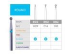 3D Dental Round+Neck Diamond Medium Bur, 802-009M 10/Pk