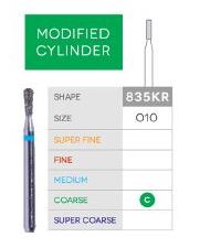 3D Dental Modified Cylinder Diamond, Bur Coarse, 835KR-010C 10/Pk