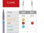 3D Dental Flame Diamond, Bur, Fine, 861-012F 10/Pk