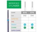 3D Dental Modified Cylinder (Bevel), Diamond, Bur, Coarse,  878-012C 10/Pk