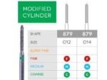 3D Dental Modified Cylinder (Bevel), Diamond, Bur, Coarse, 879-012C 10/Pk