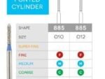 3D Dental Ponted Cylinder (Bevel), Diamond, Bur, Coarse,  885-010C 10/Pk