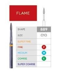 3D Dental, Flame, Diamond, Bur, Coarse, 889-010C 10/Pk