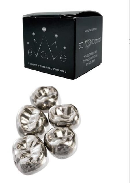 3D Dental Evolve Stainless Steel Primary Molar Crowns 1st Lower Left-2 Box Of 5
