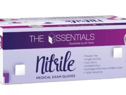 3D Dental PF Nitrile Exam Gloves Size L Case/3000