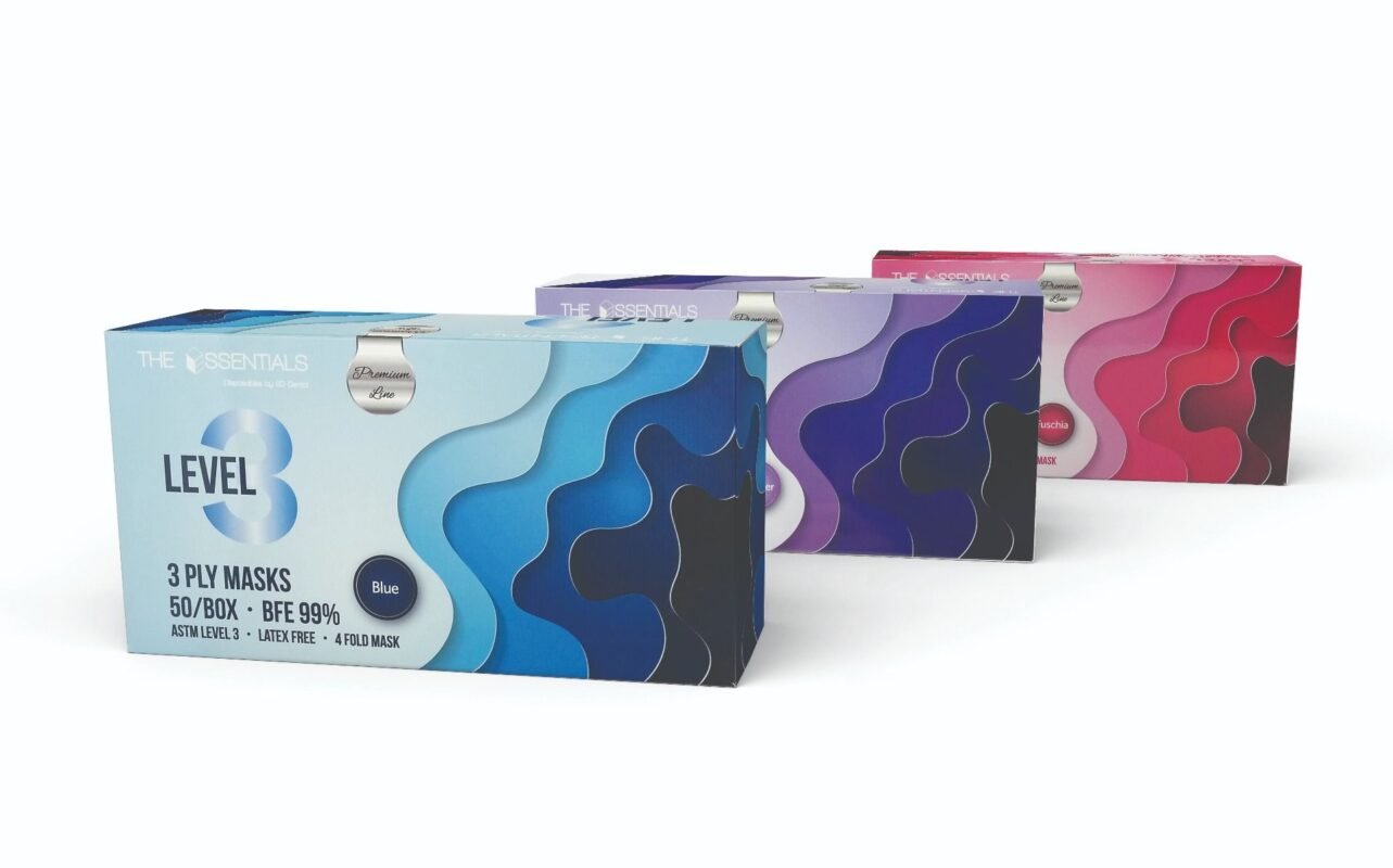 3D Dental Essentials Premium Level 3 Ear Loop Mask Blue 50/Box