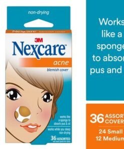 3M Nexcare AC-036 Acne Absorbing Covers, 2 Packs of 36 Assorted