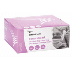 Cardinal Health Duckbill Surgical Mask with Anti-Fog Foam and Eye Shield - ASTM Level 3