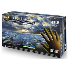 Adenna Dark Light Black Nitrile Powder Free (PF) Exam Gloves ( Medium )