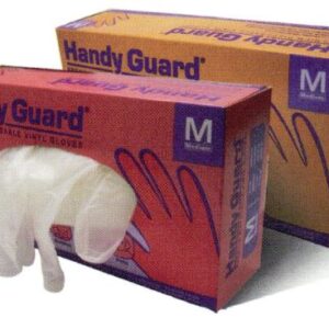 Handy Guard Powder Free (PF) Clear Vinyl Gloves SMALL- 100/Box