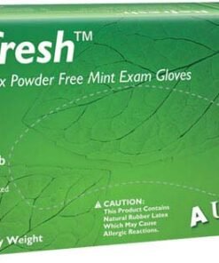 Supermax Aurelia Refresh - Powder-free latex exam gloves with a peppermint scent - X-SMALL ( Teal )