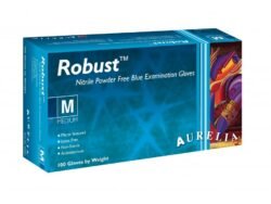  Robust Nitrile Powder-Free Examination Gloves 100/box -  SMALL ( Sky Blue )
