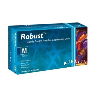  Robust Nitrile Powder-Free Examination Gloves 100/box -  SMALL ( Sky Blue )