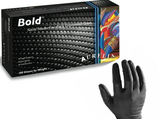 Bold Nitrile Powder-Free Examination Gloves 100/box- X SMALL ( Black )
