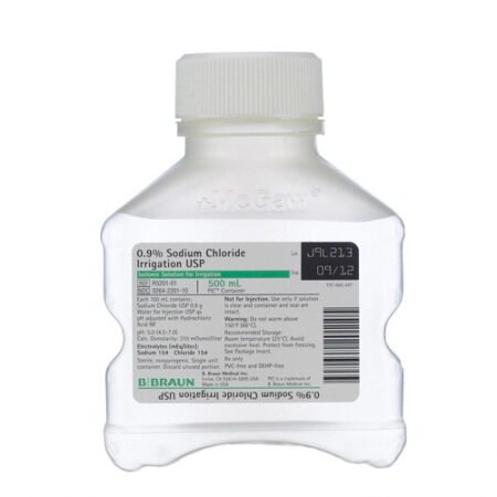 B BRAUN 500mL 0.9% Sodium Chloride Irrigation USP in Plastic Container