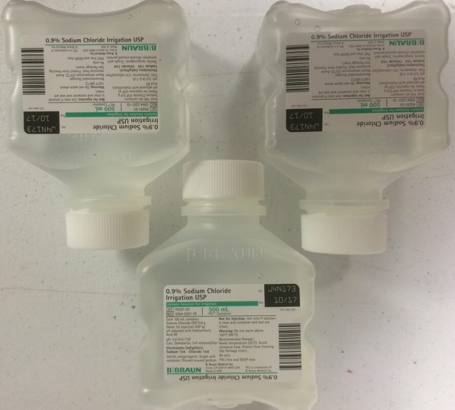 B BRAUN 500mL 0.9% Sodium Chloride Irrigation USP in Plastic Container