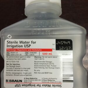 B BRAUN 500mL Sterile Water For Irrigation USP in Plastic Container