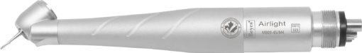 Beyes Dental Canada Inc. High Speed Air Turbine Surgical Handpiece - M800-45/M4, M4 Backend, 45 Degree Head, Rear Exhaust, Triple Jet, Direct-LED