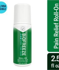 Pack of 3 Biofreeze® Pain Relieving Roll-On, 2.5 oz, Green, Cool the Pain 4% Menthol