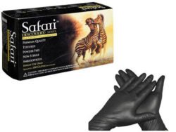 Safari® Powder Free Black Latex Exam Gloves Size XS