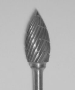 Buffalo Dental TOUGH Carbide Lab burs, 3/32″ Shank Flame (63B) Dual Cut Regular HP Carbide Bur