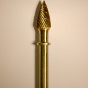Abbott-Robinson™ Dust Shield Burs 1/4″ Shank, 3/8″ Head Lathe Burs 3/8" Flame (C3/8) Dual Cut Regular HP Carbide Bur