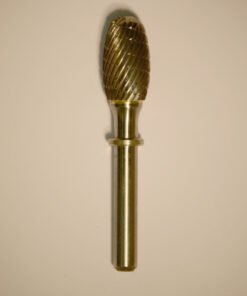 Abbott-Robinson™ Dust Shield Burs 1/4″ Shank 1/2" Head Lathe Burs 1/2" Egg (D1/2) Dual Cut Regular HP Carbide Bur