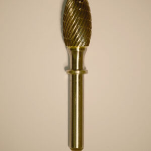 Abbott-Robinson™ Dust Shield Burs 1/4″ Shank 1/2" Head Lathe Burs 1/2" Egg (D1/2) Dual Cut Regular HP Carbide Bur