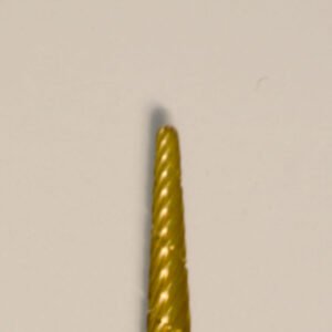 Buffalo Dental Gold Cap Lab Burs, 3/32″ Shank Taper Fissure (31P) TNT-Coated Dual Cut Regular HP Carbide Bur
