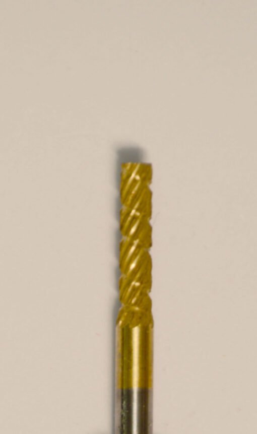 Buffalo Dental Gold Cap Lab Burs, 3/32″ Shank  X-Small Cylinder (33C) TNT-Coated Dual Cut Regular HP Carbide Bur (