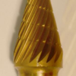 Buffalo Dental Gold Cap Lab Burs 3/8" Cone (B3/8) TNT-Coated Dual Cut Regular Carbide Bur w/ 1/4" Shank