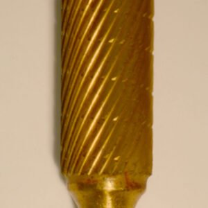 Buffalo Dental Gold Cap Burs, 1/4″ Shank, 1/2″ Head Lathe Burs 1/2" Cylinder (E1/2) TNT-Coated Dual Cut Regular HP Carbide Bur