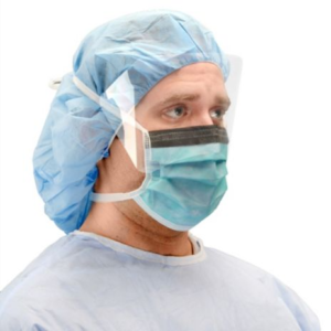 CardinalHealth ASTM Level 3 Surgical Mask with Anti - Fog Foam strip tie Back 50 Mask / Box - Mediterranean Blue