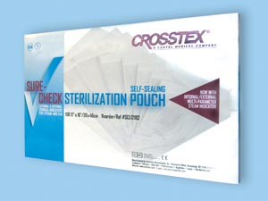 CROSSTEX SURE-CHECK STERILIZATION POUCHES - Pouch, 12" x 15", 100/bx