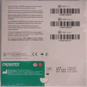 Crosstex latex dental dam 6" x 6" mint flavored (green) 36/bx