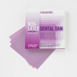 CROSSTEX Dental Dam, Medium, Purple, 6" x 6", Peppermint, Latex Free (LF), 15 sheets/bx
