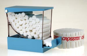 CROSSTEX DELUXE COTTON ROLL DISPENSER - Dispenser, 4" x 3.3" x 2", White, 1/ctn