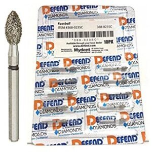 Defend Diamond Burs Football 368-023SC Super Coarse Black,  10 Burs / pack