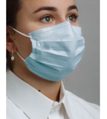 Level 3 Dual Fit Ear-Loop Face Mask, Pleated, Blue (50 ct)