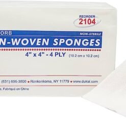 Dukal Clinisorb Non-Woven Gauze Sponge, 4" x 4", Non-Sterile, 4-Ply, 200/bg