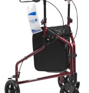 Dynarex DynaGo Zoom - Aluminum Rollator with 3inch Wheels, Red, 1pc/cs