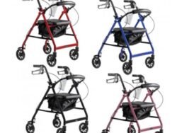 Dynarex DynaGo Quad 6 - Aluminum Rollator-Black, Black, 1pc/cs