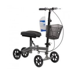 Dynarex Steerable Knee Walker with Basket - Compact, Hammer Tone, 1pc/cs